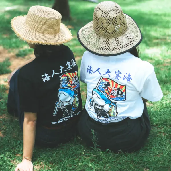 OKINAWA ALL <span class="arkb-format-blue">BLUE</span> T-shirt (Black) - 画像 (5)